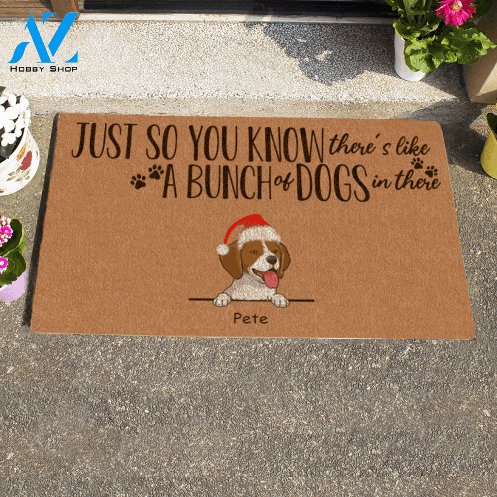 Xmas Cute Dog And Cat, Just So You Know There's Like A Bunch Of Dogs And Cats In There, Personalized Doormat HQ