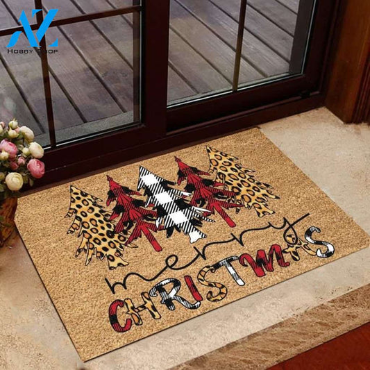 Xmas Decor Buffalo Plaid Xmas Tree Christmas Doormat Indoor and Outdoor Doormat Welcome Mat House Warming Gift Home Decor Funny Doormat Gift Idea