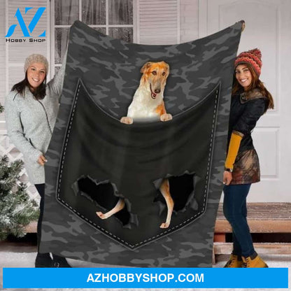 Xmas Fleece Blanket Borzoi Dog Fleece Blanket - Fleece Blanket Christmas Gift Ideas