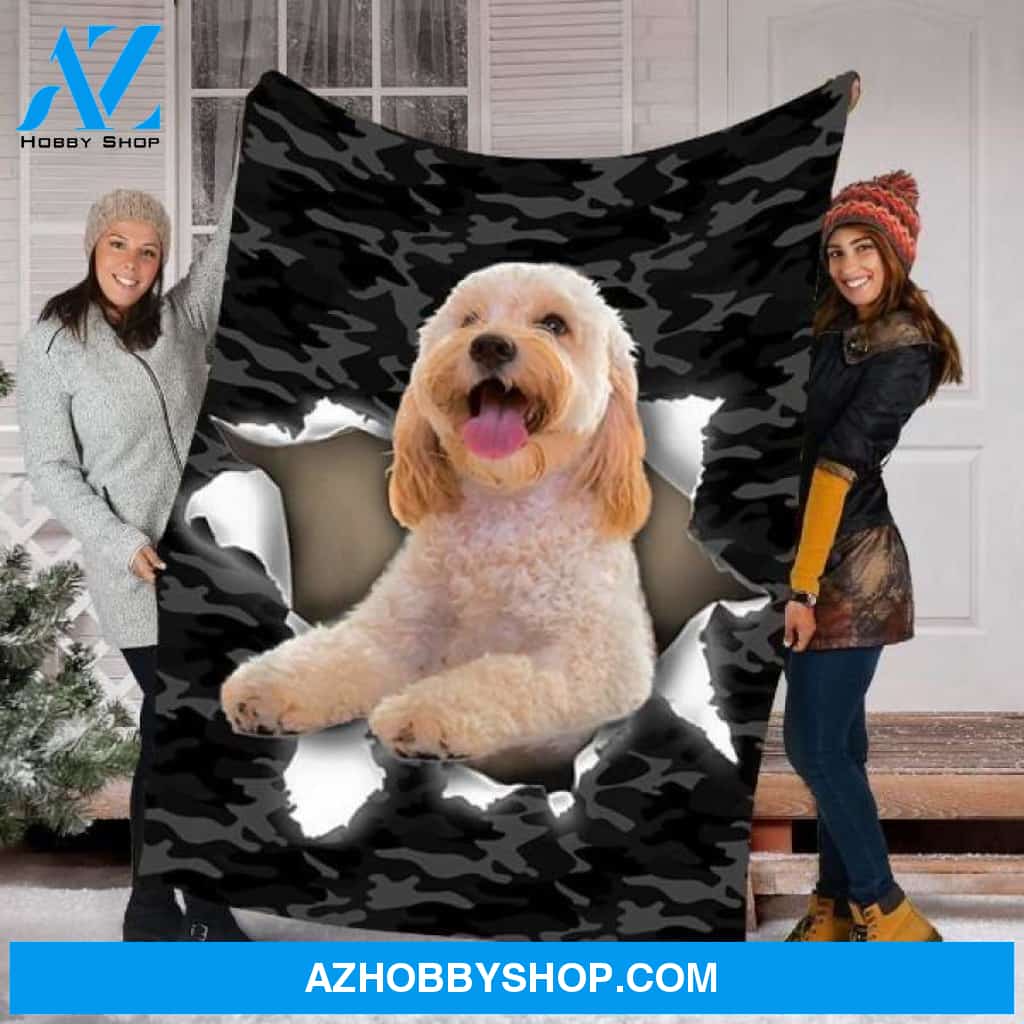 Xmas Fleece Blanket Cockapoo Dog Fleece Blanket - Fleece Blanket Christmas Gift Ideas