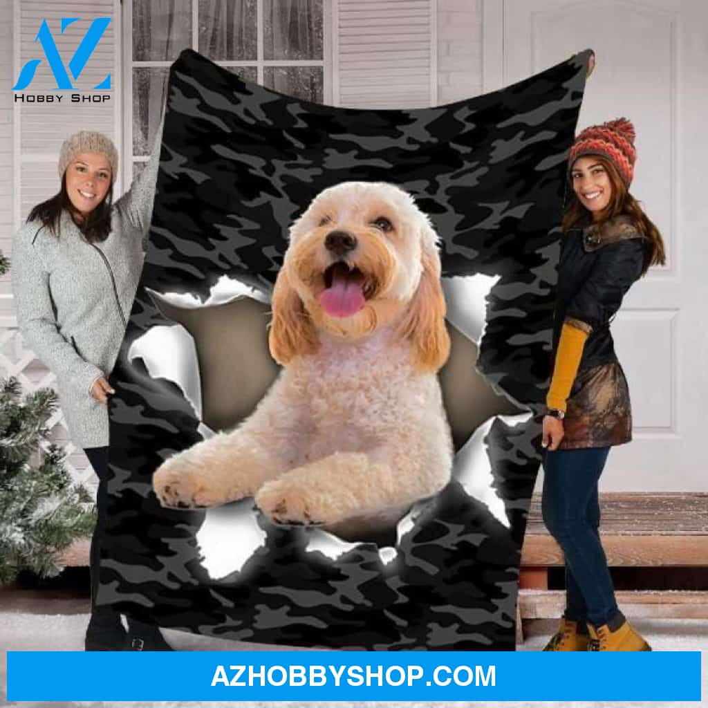 Xmas Fleece Blanket Cockapoo Dog Fleece Blanket - Fleece Blanket Christmas Gift Ideas