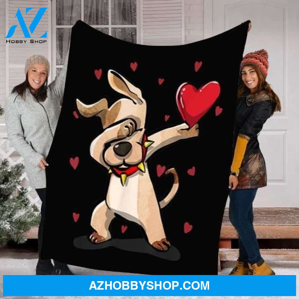 Xmas Fleece Blanket Dabbing Dog Fleece Blanket - Fleece Blanket Christmas Gift Ideas