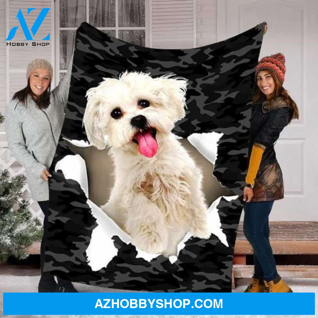 Xmas Fleece Blanket Maltese Dog Fleece Blanket - Fleece Blanket Christmas Gift Ideas