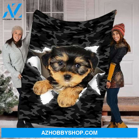 Xmas Fleece Blanket Morkie Dog Fleece Blanket - Fleece Blanket Christmas Gift Ideas