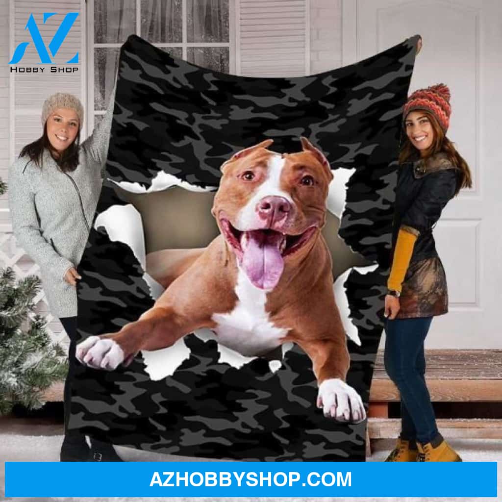 Xmas Fleece Blanket Pitbull Dog Fleece Blanket - Fleece Blanket Christmas Gift Ideas