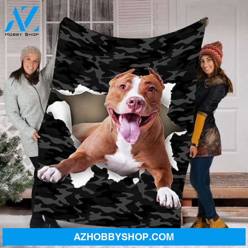 Xmas Fleece Blanket Pitbull Dog Fleece Blanket - Fleece Blanket Christmas Gift Ideas