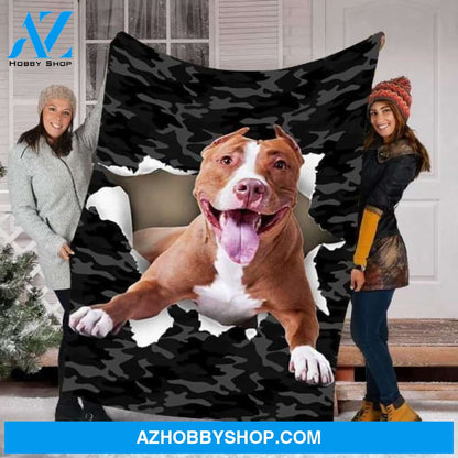 Xmas Fleece Blanket Pitbull Dog Fleece Blanket - Fleece Blanket Christmas Gift Ideas
