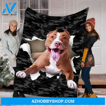 Xmas Fleece Blanket Pitbull Dog Fleece Blanket - Fleece Blanket Christmas Gift Ideas
