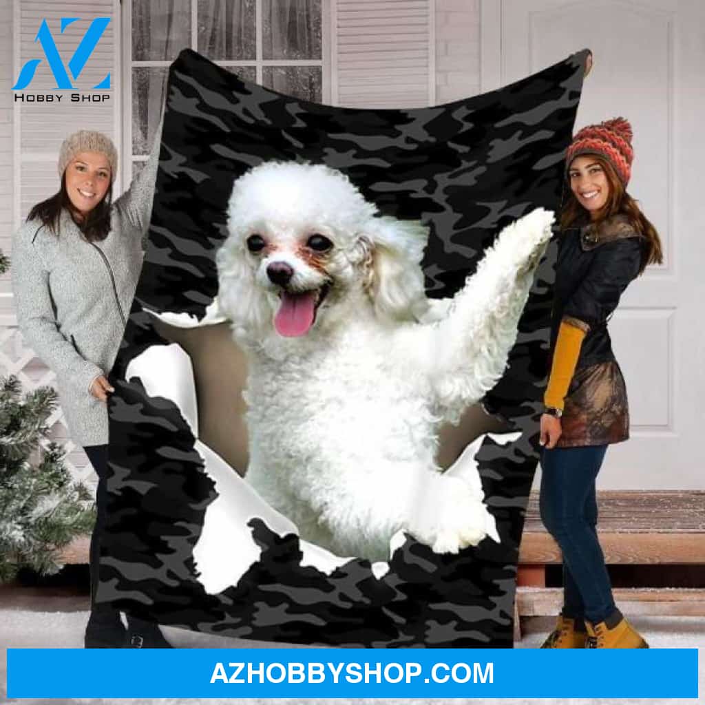 Xmas Fleece Blanket Poodle Dog Fleece Blanket - Fleece Blanket Christmas Gift Ideas
