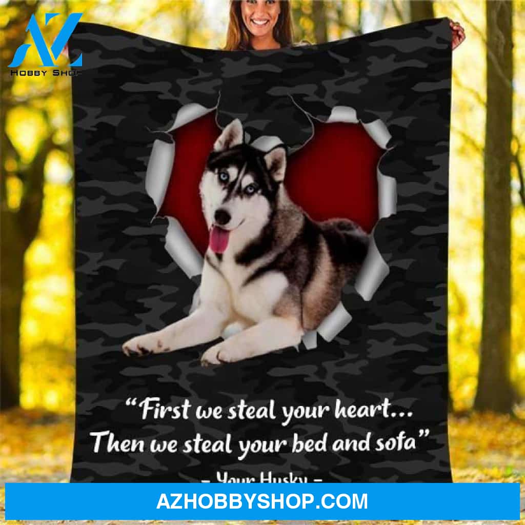 Xmas Fleece Blankets Husky Dog Fleece Blanket - Fleece Blanket Christmas Gift Ideas