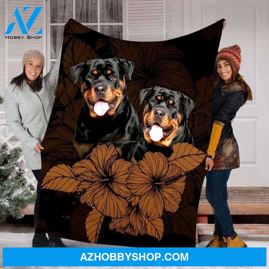 Xmas Fleece Blankets Rottweiler Dog Fleece Blanket - Fleece Blanket Christmas Gift Ideas
