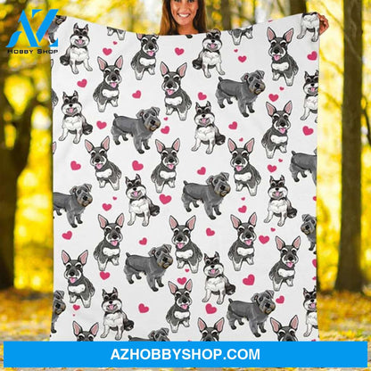 Xmas Fleece Blankets Schnauzer Dog Fleece Blanket - Fleece Blanket Christmas Gift Ideas