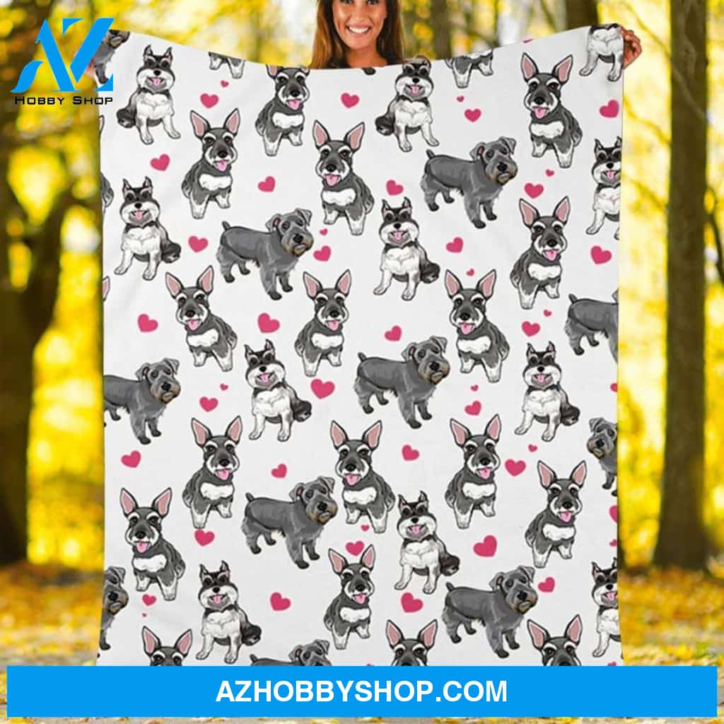 Xmas Fleece Blankets Schnauzer Dog Fleece Blanket - Fleece Blanket Christmas Gift Ideas