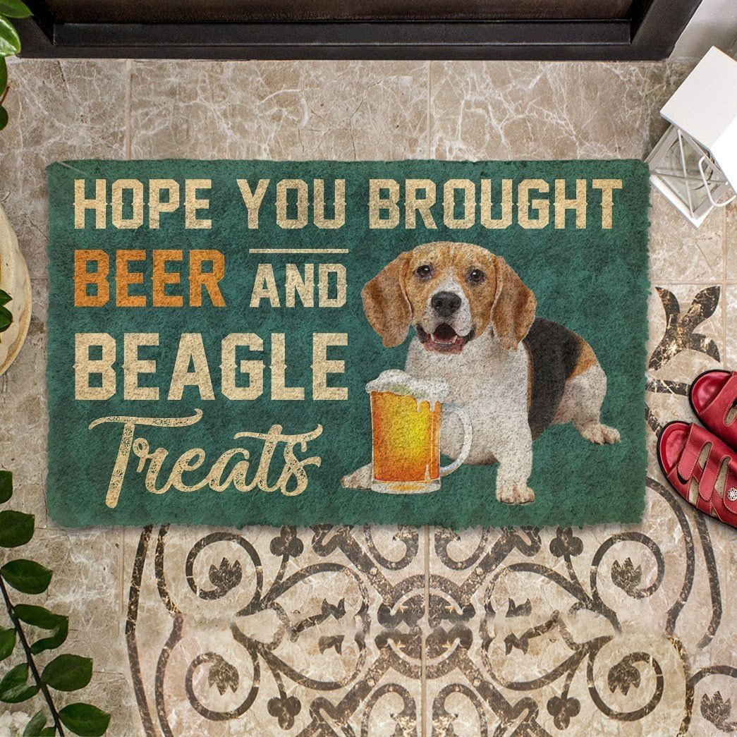 Beer And Beagle Treats Doormat | Colorful | Size 8x27'' 24x36''