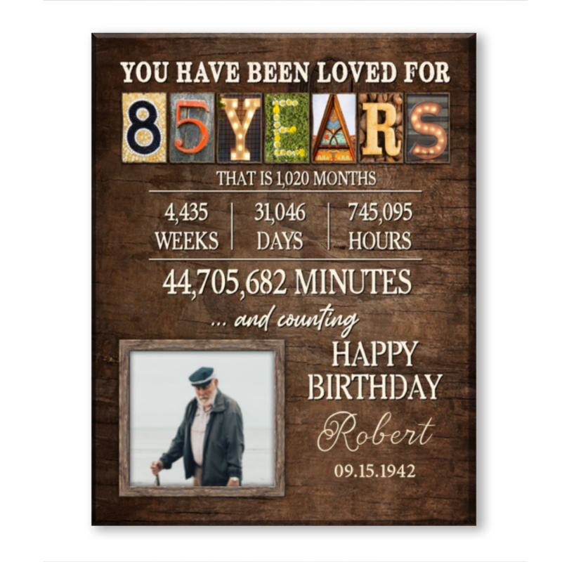 85th Birthday Gift, 85th Birthday Presents, 85th Birthday Gift For Her, Birthday Gifts For 85 Year Olds, 85th Birthday Canvas