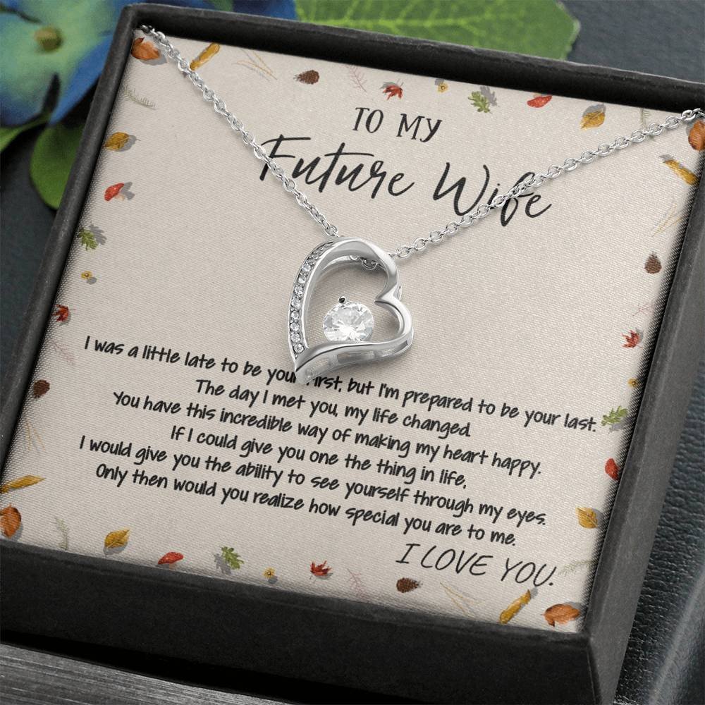 Gift For Future Wife I Love You Forever Love Necklace With MC