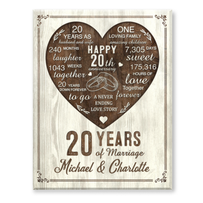 20th Year Anniversary Gift, 20th Wedding Anniversary Gift For Husband, 20 Year Anniversary Gift For Wife