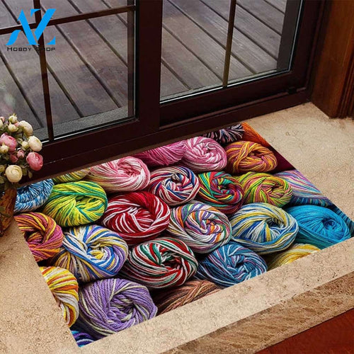 Yarn - Knitting Doormat, Gift For Knitting Lovers, Gift For Thanksgiving Christmas Decor Warm House Gift Welcome Mat