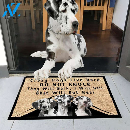 Yell Great Dane Dog Easy Clean Welcome DoorMat | Felt And Rubber | 40x60 cm | 45x75 cm | 60x90 cm | Colorful | DO1264