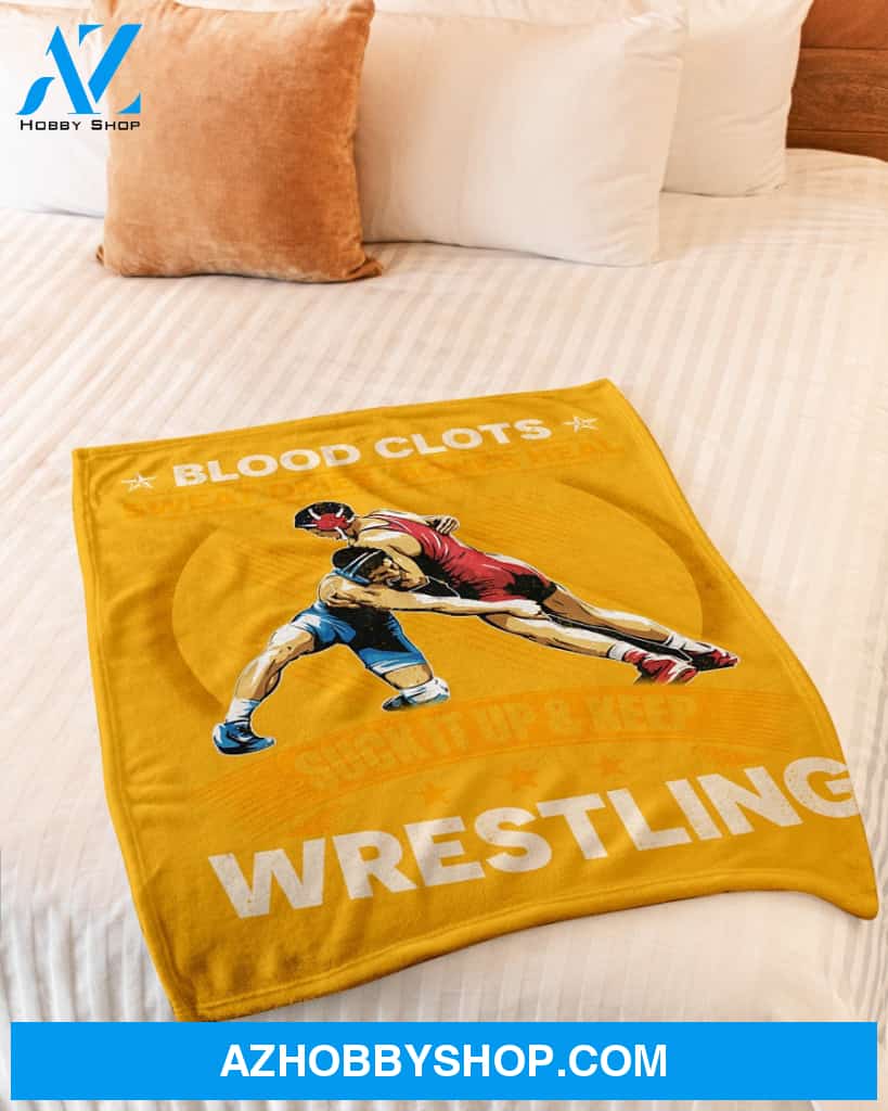 Yellow Blanket Suck It Up And Keep Wrestling Fleece Blanket Home Decor Bedding Couch Sofa Soft And Comfy Cozy Gift For Wrestling Lovers, Gift For Friend Family