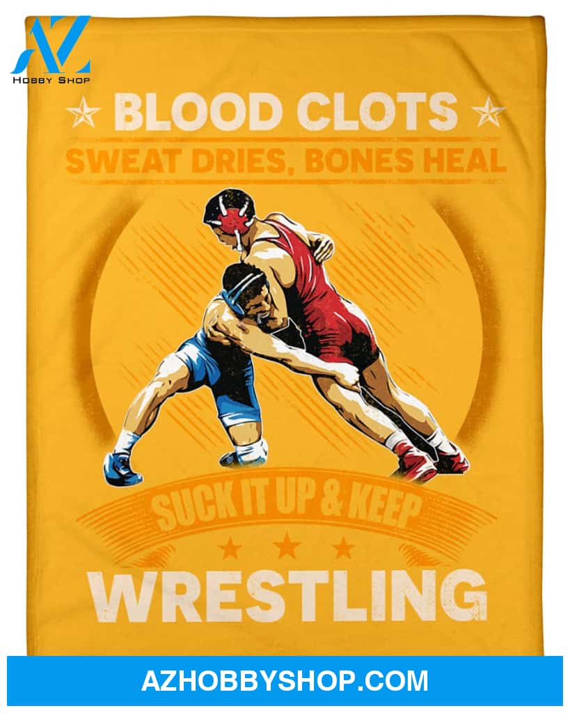 Yellow Blanket Suck It Up And Keep Wrestling Fleece Blanket Home Decor Bedding Couch Sofa Soft And Comfy Cozy Gift For Wrestling Lovers, Gift For Friend Family