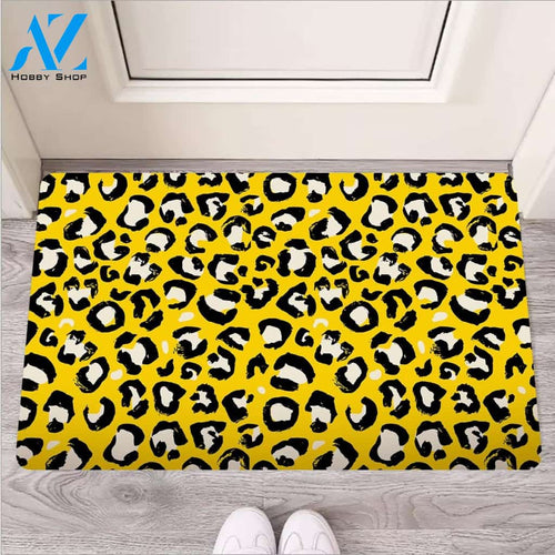 Yellow Leopard Door Mat