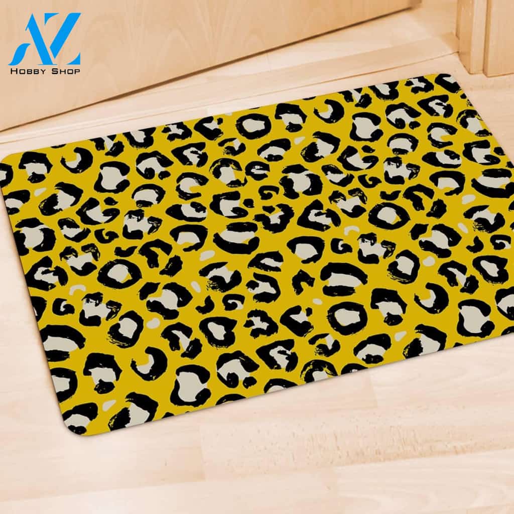 Yellow Leopard Door Mat