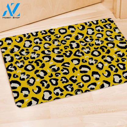 Yellow Leopard Door Mat