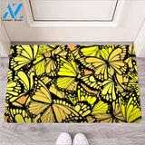 Yellow Monarch Butterfly Door Mat