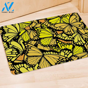 Yellow Monarch Butterfly Door Mat