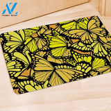 Yellow Monarch Butterfly Door Mat
