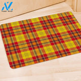 Yellow Plaid Tartan Door Mat