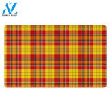 Yellow Plaid Tartan Door Mat