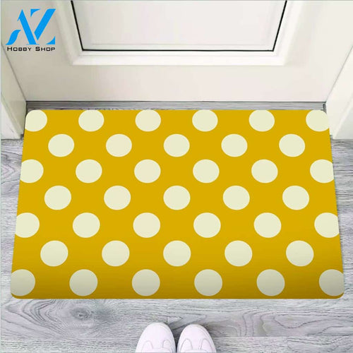 Yellow Polka Dot Door Mat