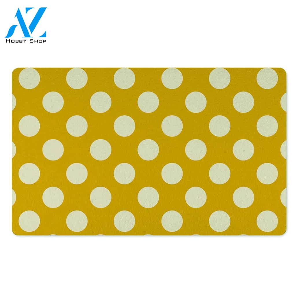 Yellow Polka Dot Door Mat