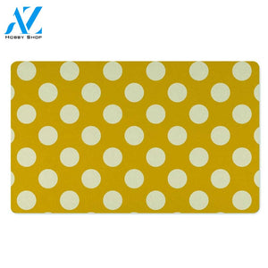 Yellow Polka Dot Door Mat