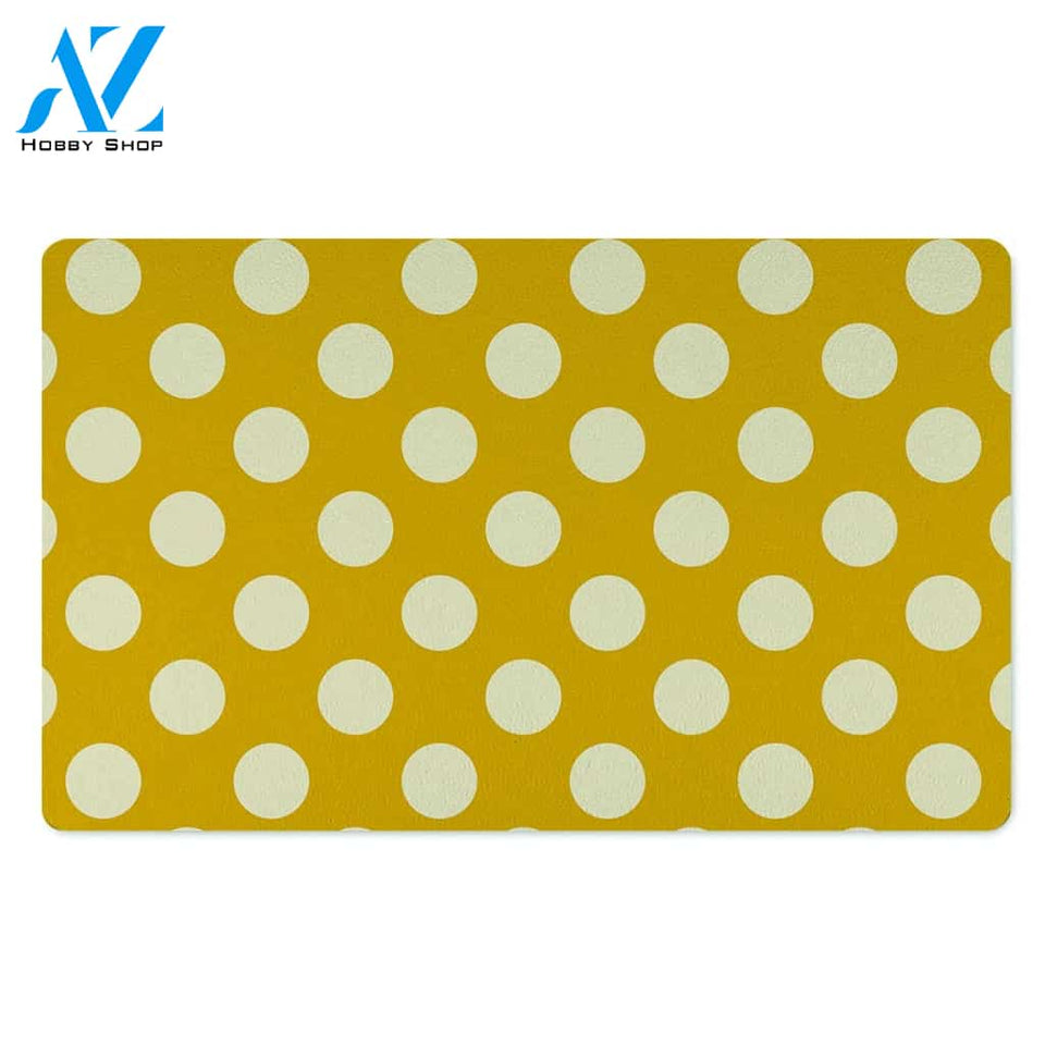 Yellow Polka Dot Door Mat
