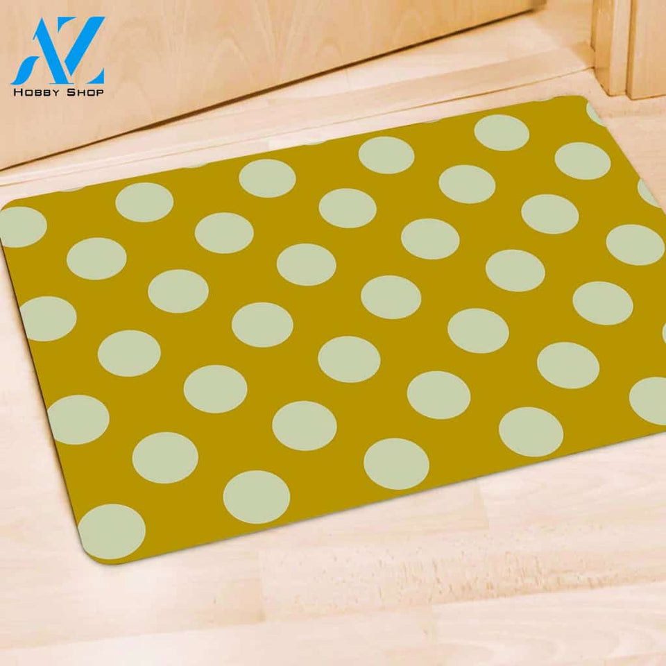 Yellow Polka Dot Door Mat