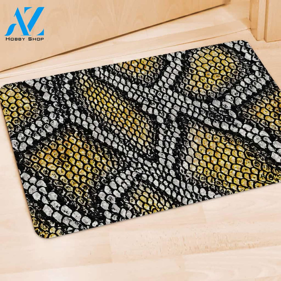 Yellow Snakeskin print Door Mat