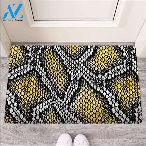 Yellow Snakeskin print Door Mat