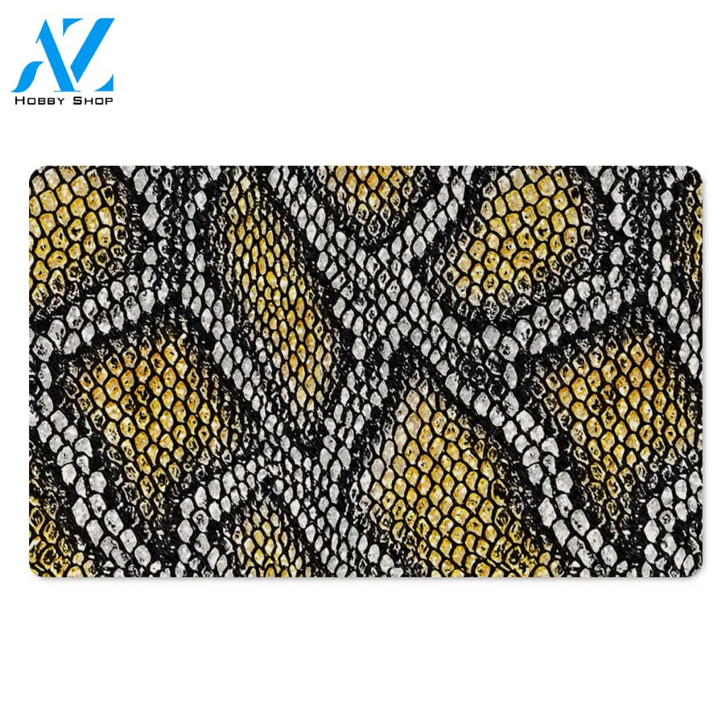 Yellow Snakeskin print Door Mat