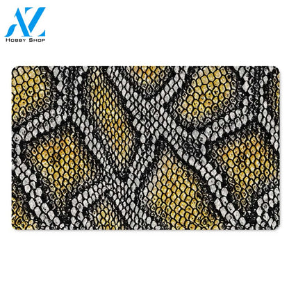 Yellow Snakeskin print Door Mat
