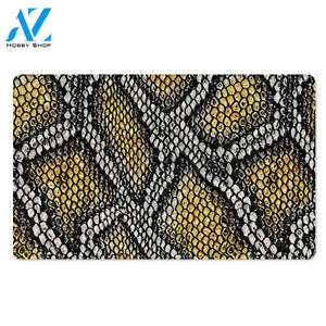 Yellow Snakeskin print Door Mat
