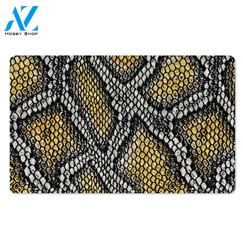 Yellow Snakeskin print Door Mat
