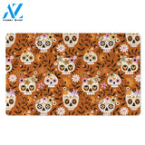 Yellow Sugar Skull Door Mat