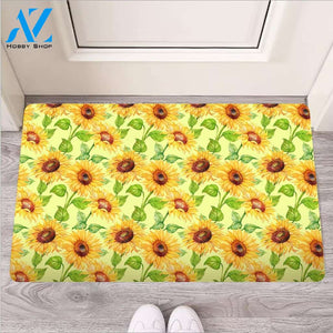 Yellow Sunflower Print Door Mat