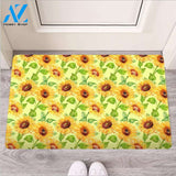Yellow Sunflower Print Door Mat