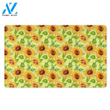 Yellow Sunflower Print Door Mat