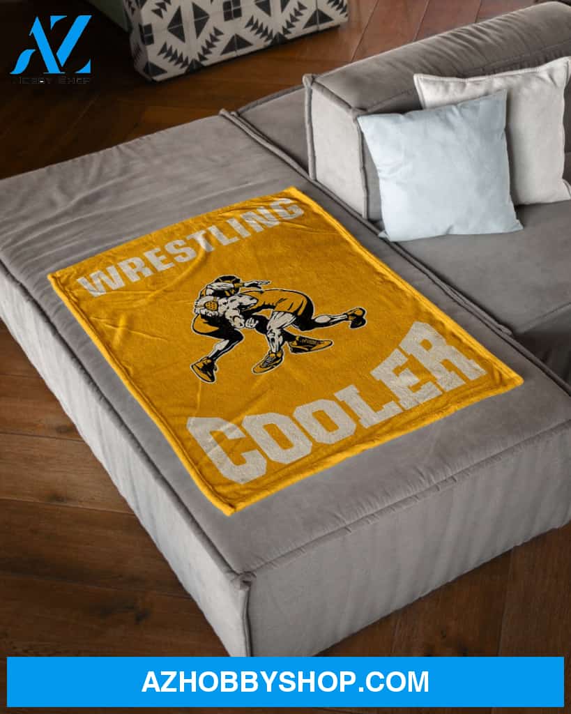 Yellow Wrestling Dad Fleece Blanket Home Decor Bedding Couch Sofa Soft And Comfy Cozy Wrestling Lovers Gift, Gift For Dad, Family Blanket