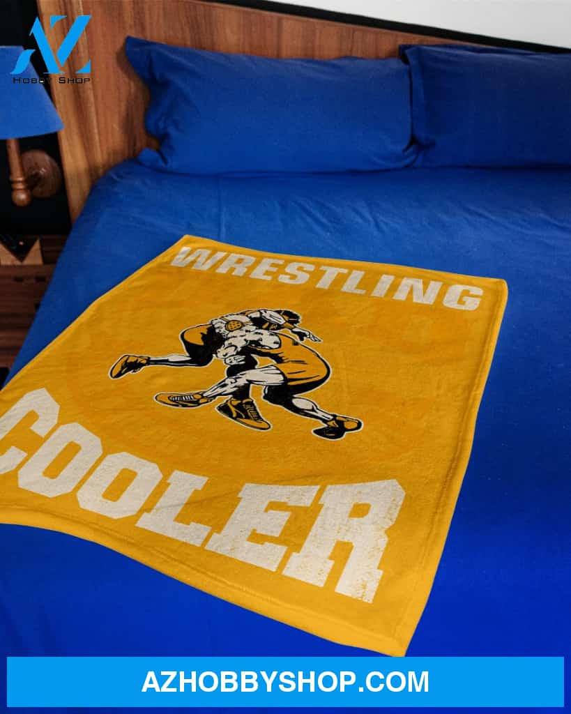 Yellow Wrestling Dad Fleece Blanket Home Decor Bedding Couch Sofa Soft And Comfy Cozy Wrestling Lovers Gift, Gift For Dad, Family Blanket